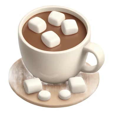 Light beige mug of hot chocolate with marshmallows  sticker