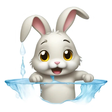 Bunny leaking water sticker