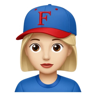 baseball cap with PW letters blue (#00A3E0) and red (#F9423A) sticker