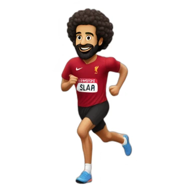 mo Salah running in Marathon sticker