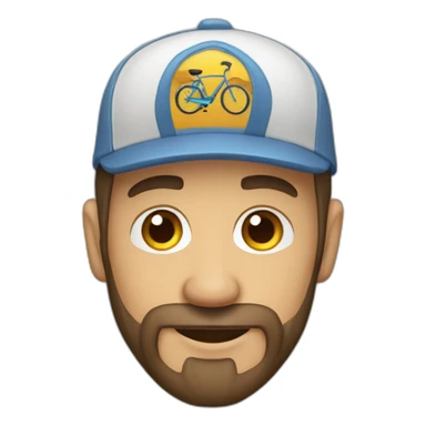 hombre gordo con gorra con bicicleta y castillo sticker