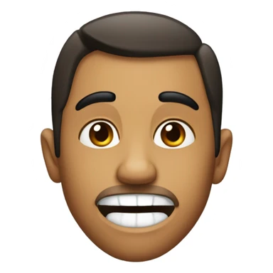 Face rizzing up and pointing at their jawline sticker