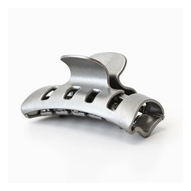 realistic hairclip made of silver metal, photorealistic, isolated, no hair, neutral background sticker