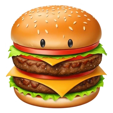 Burger with a smile sticker