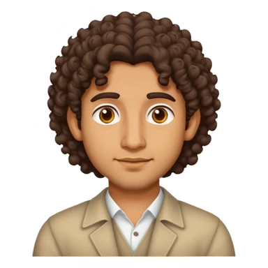 An indian guy with medium curly hair. sticker