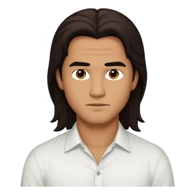 Pana Hema Taylor, male actor (b.1989) with tan skin, dark brown long hair sticker