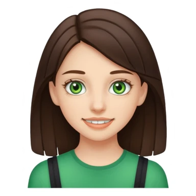 brunette girl with green eyes and braces sticker