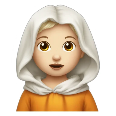 Baby White skin disguised as a pumpkin sticker