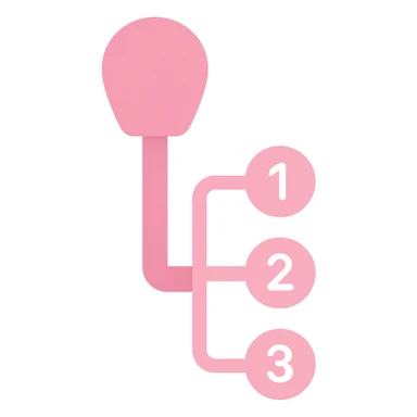 pink gear stick with 3 settings icon sticker