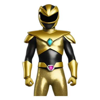 glitter golden black power ranger full body sticker