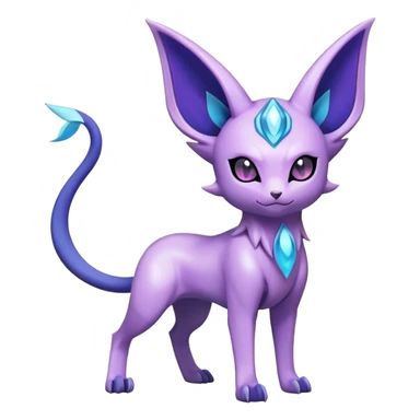 Shiny Exotic Espeon-Absol-Pokémon-Fakémon-hybrid-creature (full body) sticker