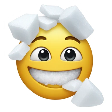 Happy face with a pile of salt in mouth sticker