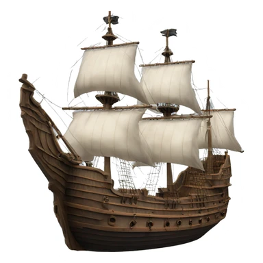 photorealistic XVII century ship sticker