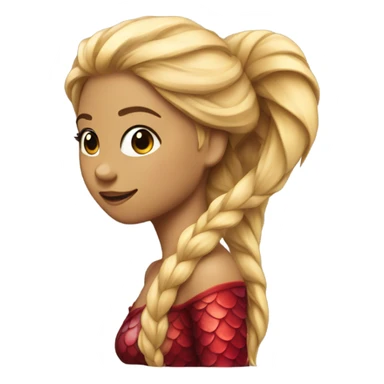 Pretty detailed mermaid with red tail and blonde ponytail  sticker