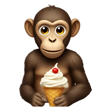 Monkey with ice cream sticker