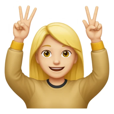 Can you make a smiling emoji that has 2 hands up with both middlefingers up? sticker