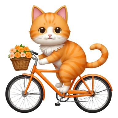 Eine Katze auf einem Fahrrad  kawaii  sticker