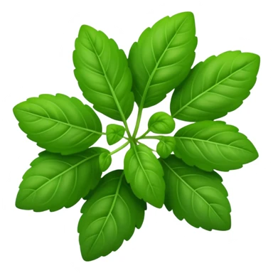 Cinematic Realistic Oregano Emoji, Bold and aromatic, with dark green leaves that radiate flavor and warmth. The plant’s rounded leaves create a lush, hearty growth, while the distinct scent invites comfort and coziness. Soft glowing outline, capturing the essence of bold flavor and herbal richness in a sprig of oregano! sticker