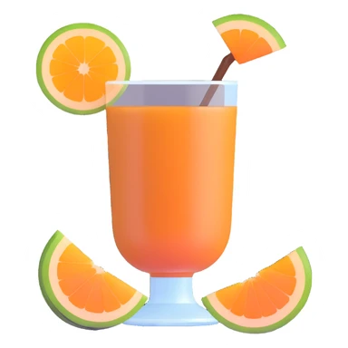 coffee carajillo drink with liquor in a glass with a slice of orange cantaloupe melon on the side sticker
