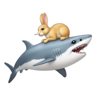 Lapin sur un requin sticker