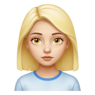 Generate a high-quality iPhone-style emoji of a girl with a small amount of yellow eye cream applied under the eyes, realistic shading, smooth gradient colors, subtle facial expression, simple white background, 3D cartoon-like style, high-resolution.


 sticker