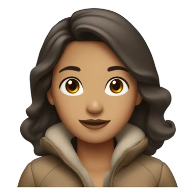tan girl with dark brown hair in winter sticker