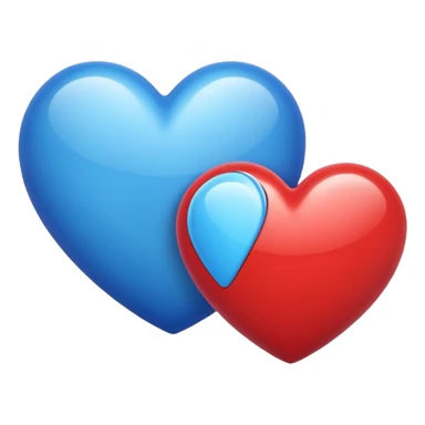 Emoji red blue heart sticker
