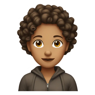Tan girl with dark brown curly hair sticker