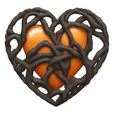 Dark orange color heart sticker