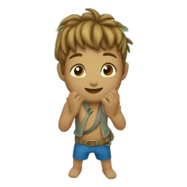 Un náufrago en una pequeña isla caribeña sticker