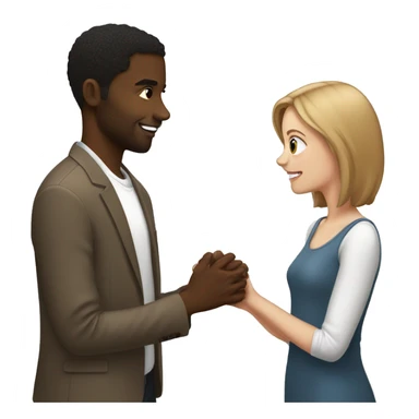ABlack guy with medium short hair proposing to a white girl with brown hair   sticker