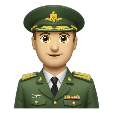 Zelensky in the uniform of the General sticker