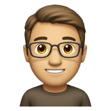 developer with labtop, asian, 2:8 parting brown hair, smiling eyes sticker