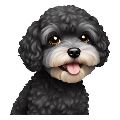 ugly black small maltipoo dog sticker