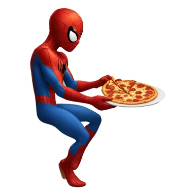 Spider-Man eating pizza sticker