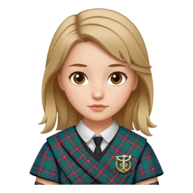 female with scottish attire and dark blonde hair sticker