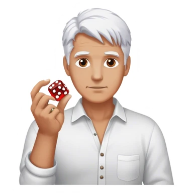 trump holding a dice in his hand sticker