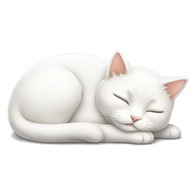 Cute white cat sleeping sticker