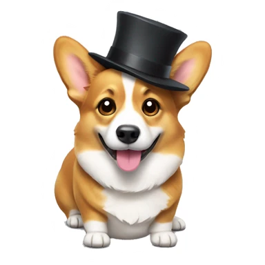 corgi with a hat sticker