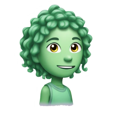 light green pearl from steven universe with short green dreads sticker