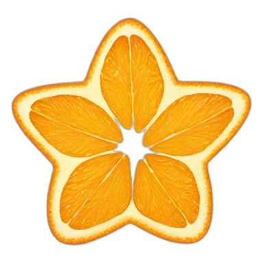 Star shape sliced orange sticker