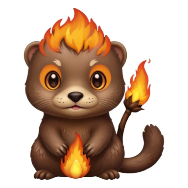 Otter with fire eyes sticker
