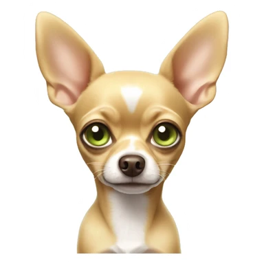 Tan chihuahua with light green eyes and big ears sticker