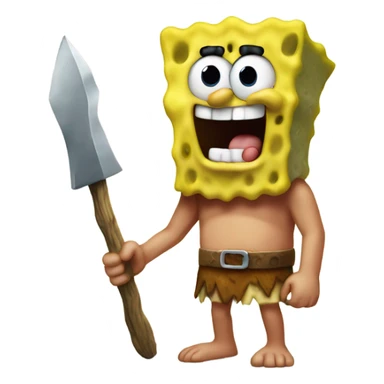 spongebob as caveman sticker