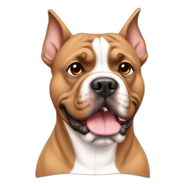 Brown american bully dog pointy ears sticker