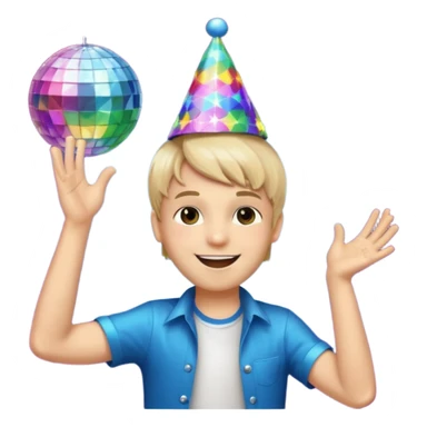 Boy dancing in disco party  sticker