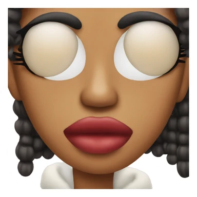 Emoji with lashes and kissing lips sticker