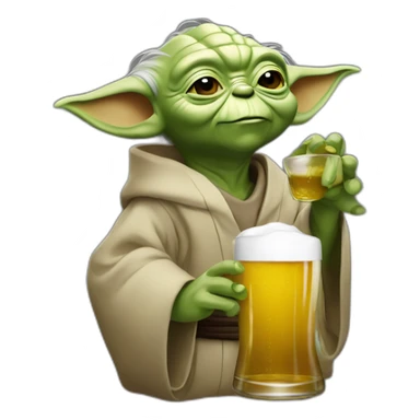 Yoda qui bois une bière sticker