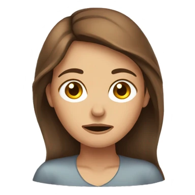 Exhausted brown haired girl sticker