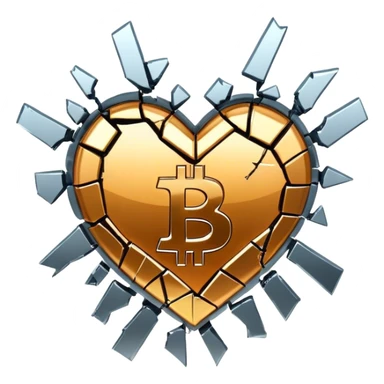 broken heart bitcoin sticker